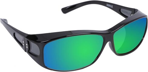 Unisex Fit Over Wrap Sunglasses Polarized Lens Wear Over Eyeglasses UV400 Protection Shades for Men and Women Outdoor Activities Driving, Fishing - Shiny Black/Purple REVO (Pack in Case) in Saudi Arabia
