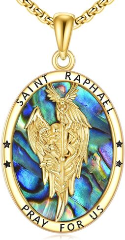 St Michael/St Christopher/Memento Mori/Virgin Mary Necklace for Men S925 Sterling Silver Saint Christopher Pendant Necklace Religious medals Jewelry Gift in Kuwait