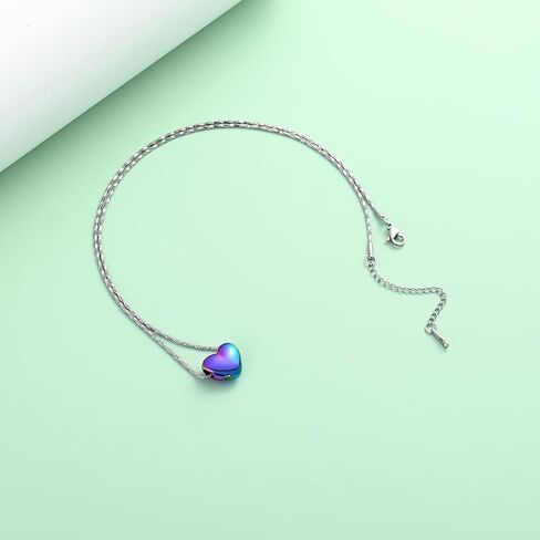 zeqingjw Cremation Heart Urn Ashes Necklace for Women Men Stainless Steel Memorial Ash Keepsake Pendant Cremation Jewelry in Kuwait