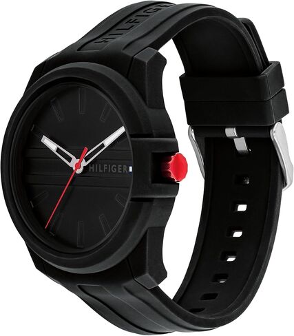 Tommy Hilfiger Casual 3H Quartz Watch - Sporty Silicone Wristwatch for Men - Water-Resistant up to 5 ATM/50 Meters - Premium Fashion for Everyday Wear - 44mm in Saudi Arabia