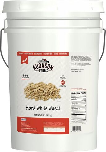 Augason Farms Hard White Wheat Emergency Food Storage 24 Pound Pail in Saudi Arabia