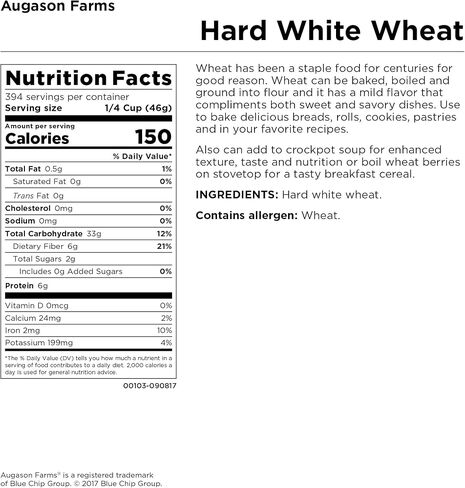 Augason Farms Hard White Wheat Emergency Food Storage 24 Pound Pail in Saudi Arabia