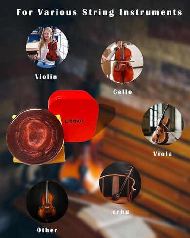 Litave Natural Rosin for Violin, Viola and Cello - High Quality, Low Dust, Easy to Use, Great String Accessory (Copper) in Kuwait