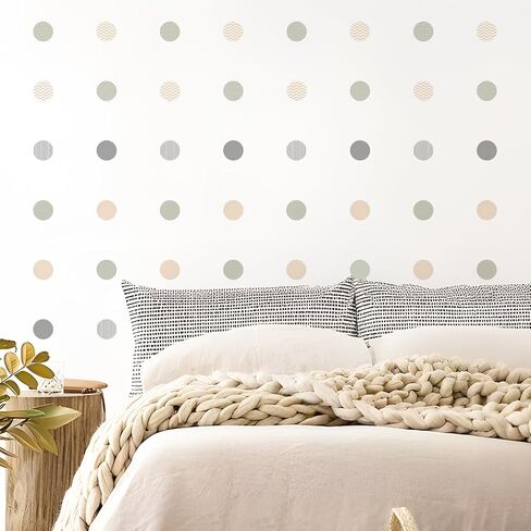 ملصقات جدارية من QUCHENG Boho Polka Dots ملصقات جدارية لغرفة نوم الأطفال الصغار ملصقات دائرية قابلة للإزالة ديكور غرفة المعيشة وغرفة المعيشة من الفينيل لتزيين الحائط المقاوم للماء 6 ورقات in Saudi Arabia