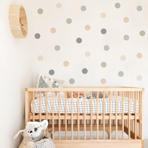 ملصقات جدارية من QUCHENG Boho Polka Dots ملصقات جدارية لغرفة نوم الأطفال الصغار ملصقات دائرية قابلة للإزالة ديكور غرفة المعيشة وغرفة المعيشة من الفينيل لتزيين الحائط المقاوم للماء 6 ورقات in Saudi Arabia