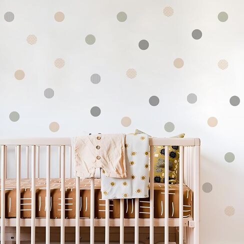 ملصقات جدارية من QUCHENG Boho Polka Dots ملصقات جدارية لغرفة نوم الأطفال الصغار ملصقات دائرية قابلة للإزالة ديكور غرفة المعيشة وغرفة المعيشة من الفينيل لتزيين الحائط المقاوم للماء 6 ورقات in Saudi Arabia