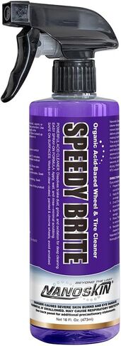 Nanoskin SPEEDY BRITE Pro Grade Wheel & Tire Acid Cleaner, 32 Oz. (2x16Oz) - Chrome & Coated Wheel Safe, Cleaning with Organic Acid | Removes Brake Dust & Road Grime for Auto Detailing, Body Shop Safe in Saudi Arabia