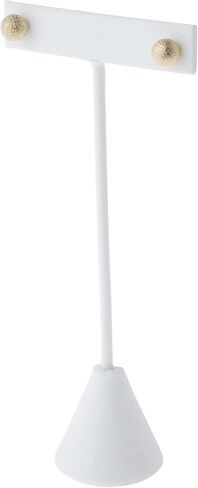 Plymor Black Faux Leather T Style, Single Pair Earring Display Stand, 2.625" W x 1.25" D x 5.75" H in Saudi Arabia