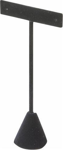 Plymor Black Faux Leather T Style, Single Pair Earring Display Stand, 2.625" W x 1.25" D x 5.75" H in Saudi Arabia