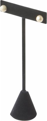 Plymor Black Faux Leather T Style, Single Pair Earring Display Stand, 2.625" W x 1.25" D x 5.75" H in Saudi Arabia