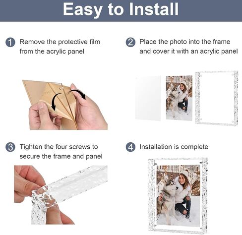 5x7 Picture Frame - Stunning Color Acrylic Photo Frame - Use as 5x7, 5x5, 4x6 Picture Frame and Acrylic Decorative Tray - Horizontal and Vertical Formats for Tabletop Display, Black, 1Pack in Kuwait