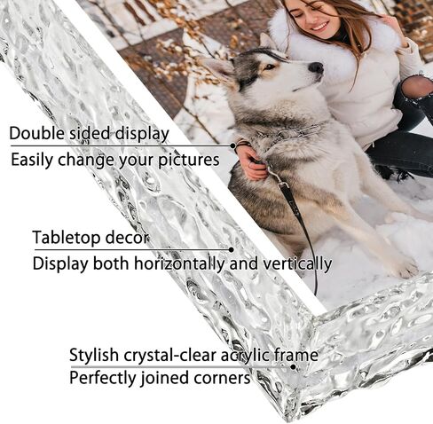5x7 Picture Frame - Stunning Color Acrylic Photo Frame - Use as 5x7, 5x5, 4x6 Picture Frame and Acrylic Decorative Tray - Horizontal and Vertical Formats for Tabletop Display, Black, 1Pack in Kuwait