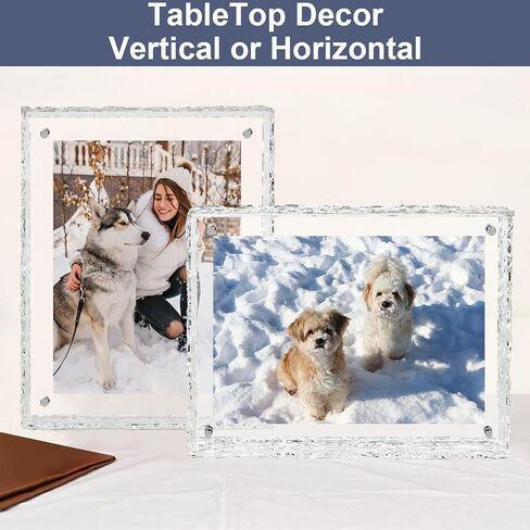5x7 Picture Frame - Stunning Color Acrylic Photo Frame - Use as 5x7, 5x5, 4x6 Picture Frame and Acrylic Decorative Tray - Horizontal and Vertical Formats for Tabletop Display, Black, 1Pack in Kuwait