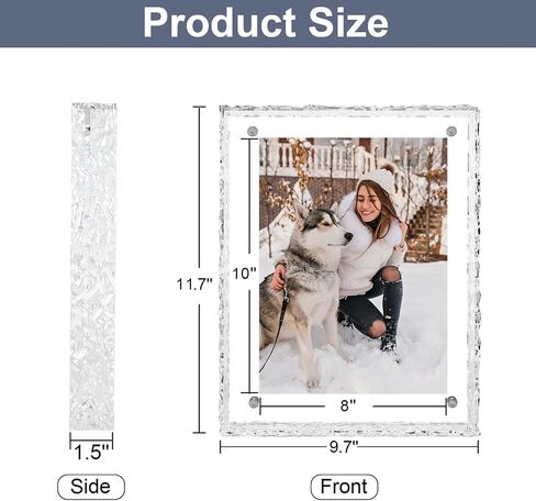 5x7 Picture Frame - Stunning Color Acrylic Photo Frame - Use as 5x7, 5x5, 4x6 Picture Frame and Acrylic Decorative Tray - Horizontal and Vertical Formats for Tabletop Display, Black, 1Pack in Kuwait