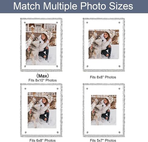 5x7 Picture Frame - Stunning Color Acrylic Photo Frame - Use as 5x7, 5x5, 4x6 Picture Frame and Acrylic Decorative Tray - Horizontal and Vertical Formats for Tabletop Display, Black, 1Pack in Kuwait