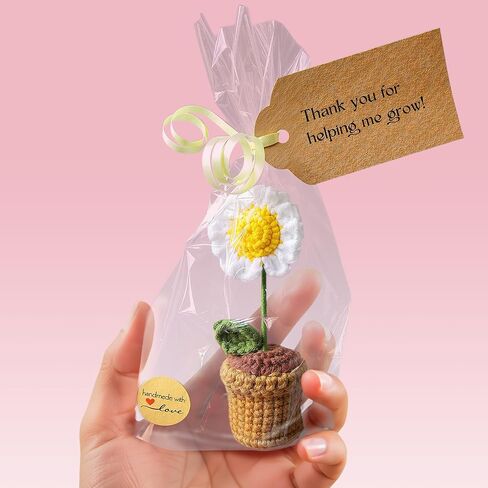 Teacher Gifts - Thank You For Helping Me Grow - Crochet Heart Gifts - Lovely Teacher Appreciation Gifts - Best Teacher Gift for Nursery Teacher, Teaching Assistant in Kuwait