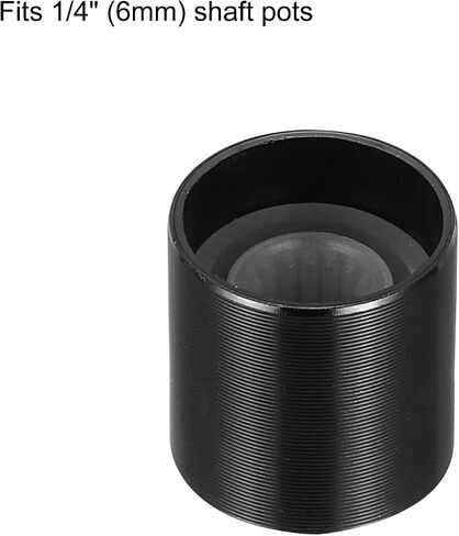 uxcell 5pcs Potentiometer Knob Knurled Shaft Black Aluminum 6mm Shaft Dia. Rotary Knob 10mmx15mm Volume Control Knob in Saudi Arabia