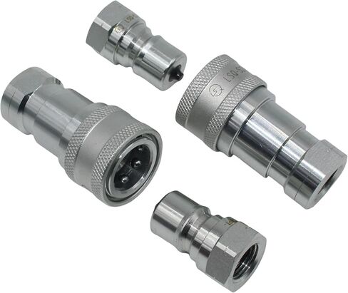 LSQ-S2-01 1/8 '' NPT وصلات التوصيل السريع الهيدروليكية ISO 7241-B قارنات التوصيل الهيدروليكية للجرار قطع الاتصال السريع الهيدروليكي مع أغطية الغبار استبدال HNV 18 NPT M / F in Kuwait