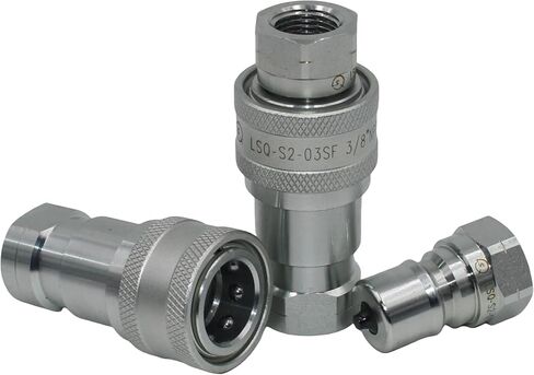LSQ-S2-01 1/8 '' NPT وصلات التوصيل السريع الهيدروليكية ISO 7241-B قارنات التوصيل الهيدروليكية للجرار قطع الاتصال السريع الهيدروليكي مع أغطية الغبار استبدال HNV 18 NPT M / F in Kuwait