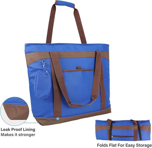 حقيبة تبريد معزولة ضخمة من FOROUT، أكياس بقالة معزولة مع سحاب علوي لنقل الطعام البارد أو الساخن تنطبق على حقيبة التوصيل in Kuwait