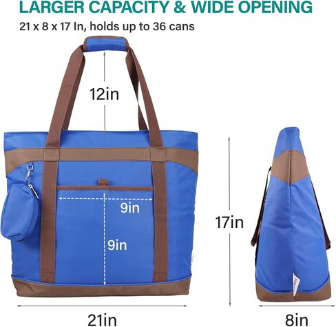 حقيبة تبريد معزولة ضخمة من FOROUT، أكياس بقالة معزولة مع سحاب علوي لنقل الطعام البارد أو الساخن تنطبق على حقيبة التوصيل in Kuwait