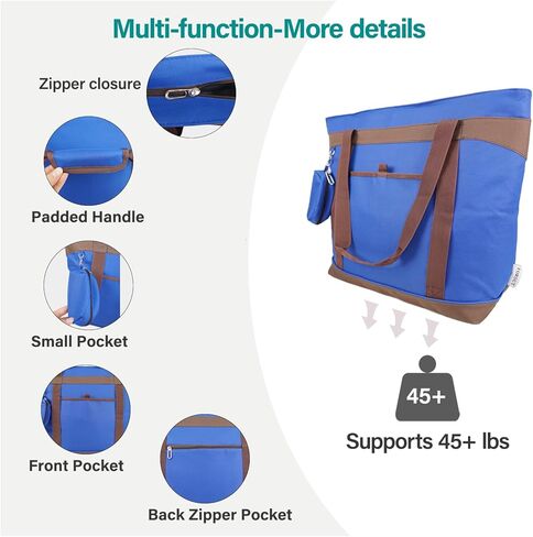 حقيبة تبريد معزولة ضخمة من FOROUT، أكياس بقالة معزولة مع سحاب علوي لنقل الطعام البارد أو الساخن تنطبق على حقيبة التوصيل in Kuwait