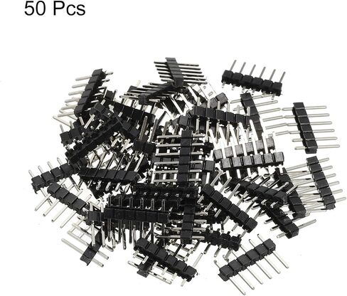MECCANIXITY Straight Pin Header DIP Single Row 4 Pin 2.54mm Pitch Gold Plated for PCB Pack of 50 in Saudi Arabia