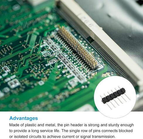 MECCANIXITY Straight Pin Header DIP Single Row 4 Pin 2.54mm Pitch Gold Plated for PCB Pack of 50 in Saudi Arabia