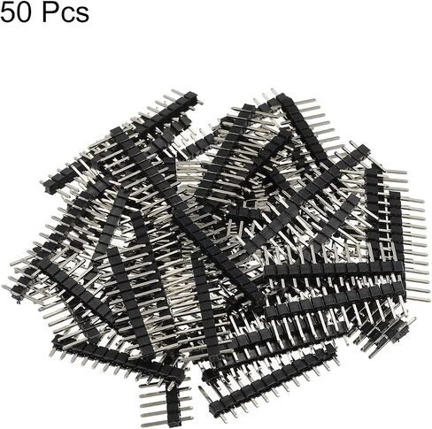 MECCANIXITY Straight Pin Header DIP Single Row 4 Pin 2.54mm Pitch Gold Plated for PCB Pack of 50 in Saudi Arabia