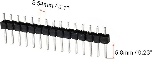 MECCANIXITY Straight Pin Header DIP Single Row 4 Pin 2.54mm Pitch Gold Plated for PCB Pack of 50 in Saudi Arabia