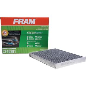 FRAM Fresh Breeze Cabin Air Filter Replacement for Car Passenger Compartment w/ Arm and Hammer Baking Soda, Easy Install, CF10381 for Select Hyundai and Kia Vehicles, white