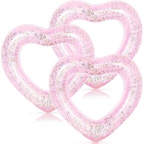 Whaline 3 قطع قابلة للنفخ على شكل قلب لحمام السباحة تطفو على شكل قلب حلقات حمام سباحة تطفو على شكل أنبوب in Kuwait