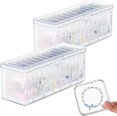 Acrylic Jewelry Box 9.7 x 4 x 3.5 Inch Clear Jewelry Organizer Holder with 12 Portable Anti Tarnish Jewelry Organizers, Travel Jewelry Case for Earrings/ring/necklace Women in Kuwait