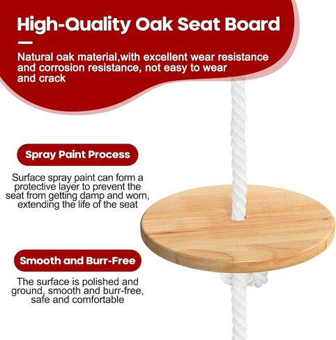 Fologtoo Zipline Seat for Kids and Adults, Zip Line Replacement Seat for Kids and Adults, Zip Line Accessories with Carabiner & Adjustable Nylon Rope in Saudi Arabia