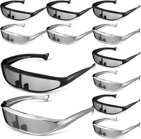 Copkim 12 Pairs 80s Futuristic Cyber Visor Sunglasses Futuristic Shield Sunglasses Futuristic Glasses Futuristic Accessories for Women Men Future Style Costume Cosplay in Saudi Arabia