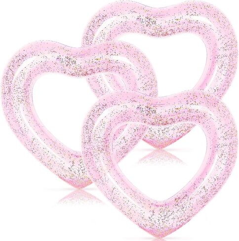 Whaline 3 قطع قابلة للنفخ على شكل قلب لحمام السباحة تطفو على شكل قلب حلقات حمام سباحة تطفو على شكل أنبوب in Kuwait