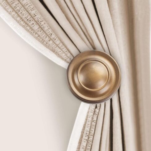 Deco Window 2 Pcs Curtain Holdback for Curtains Wall Mounted Metal Drapery Spin Medallion Hook for Door Window Treatment Sheer and Blackout Panels (Satin Silver) in Saudi Arabia