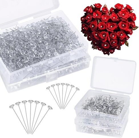 800 جهاز كمبيوتر شخصى باقة الصدار دبابيس 1.5 بوصة و 2 بوصة كريستال الماس دبابيس حجر الراين بروش دبابيس الخياطة المستقيمة لزهرة باقة اكسسوارات الزفاف الزفاف الزهور مجوهرات ديكور الحرفية in Kuwait