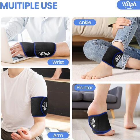 Hilph® Wrist Ice Pack Wrap for Pain Relief, Reusable Wrist Support Brace with Gel Pack Hot & Cold Therapy Hand Ice Pack for Carpal Tunnel, Soreness, Tendonitis, Swelling in Kuwait