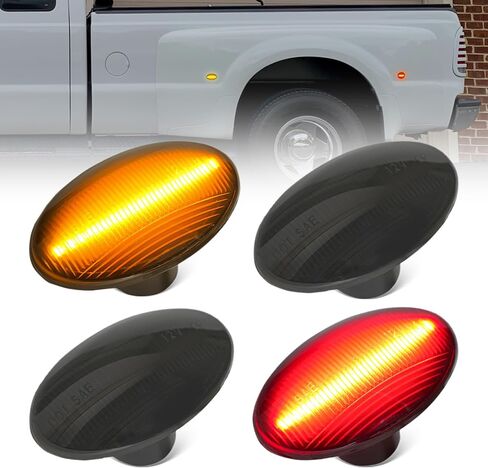 LED Side Marker White Lights Compatible with Ford Mustang 2010 2011 2012 2013 2014 Front Rear Fender Bumper Lamps Pack of 4 Smoked Lens in Kuwait