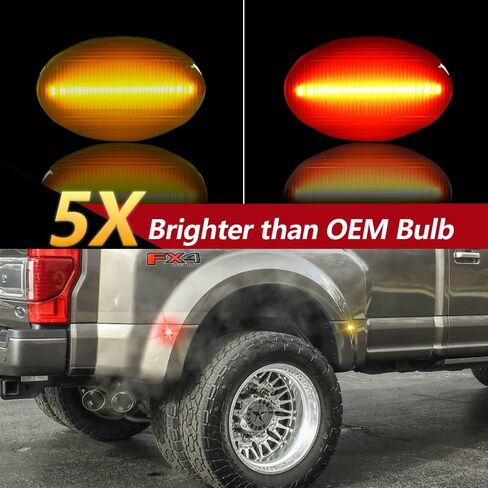 LED Side Marker White Lights Compatible with Ford Mustang 2010 2011 2012 2013 2014 Front Rear Fender Bumper Lamps Pack of 4 Smoked Lens in Kuwait