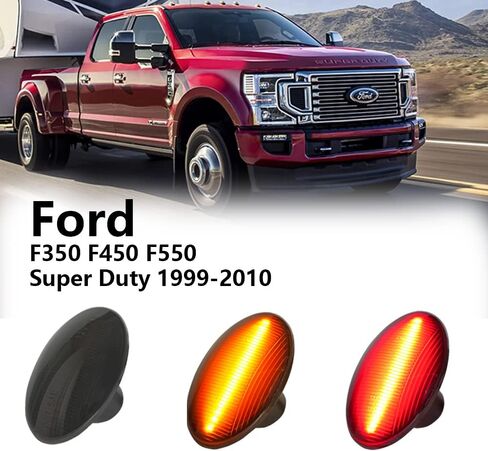 LED Side Marker White Lights Compatible with Ford Mustang 2010 2011 2012 2013 2014 Front Rear Fender Bumper Lamps Pack of 4 Smoked Lens in Kuwait