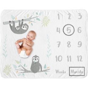 Sweet Jojo Designs Farm Animals Boy or Girl Milestone Blanket Monthly Newborn First Year Growth Mat Baby Shower Memory Keepsake Gift Picture - Watercolor Farmhouse Barn Horse Cow Sheep Pig Farm Life