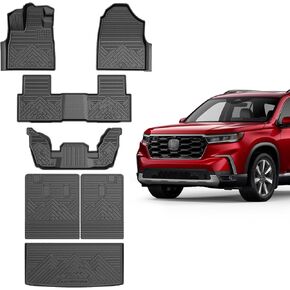 Mixsuper Cargo Liner Floor Mats for Subaru Ascent 2019-2024, for 7 Seater, with 2nd Row Bucket Seats, All Weather Trunk Mat and 3 Row Floor Liners Set Black