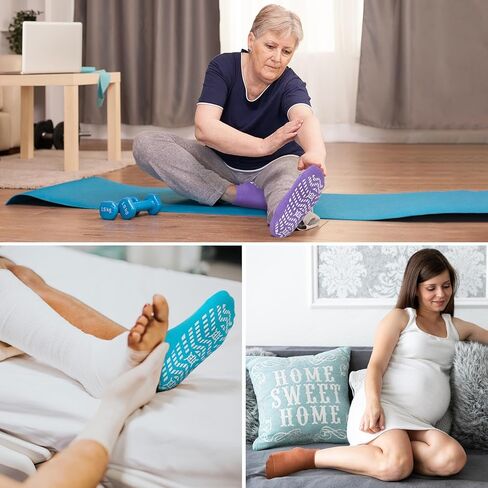 ZAKASA Non Slip Grip Socks for Men Non Skid Grippy Socks Anti Slip Gripper Socks for Elderly Hospital Yoga in Saudi Arabia