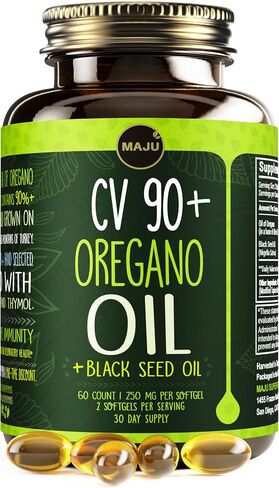 قطرات زيت الأوريجانو من ماجو، قوية 90% + كارفاكرول (1 أونصة سائلة) زيت البحر الأبيض المتوسط ​​العطري من سائل الأوريجانو، أسيت دي أوريجانو، دعم المناعة والموسمي، مقارنة بالمنتجات العضوية in Kuwait