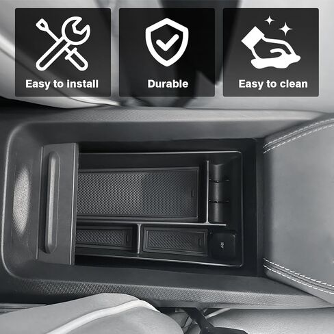 BestEvMod ترقية Gen2 وحدة التحكم المركزية علبة تخزين لوحة القيادة متوافقة مع Mustang Mach E 2021-2025 الملحقات الداخلية شاشة لوحة القيادة منظم خلفي مخصص مناسب للمواد ABS مع زخرفة PVC باللون الأسود in Kuwait