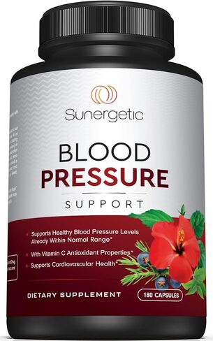 Premium Blood Pressure Support Supplement For Cardiovascular & Heart Health with Garlic, Hawthorn & Hibiscus - 90 Capsules in Saudi Arabia