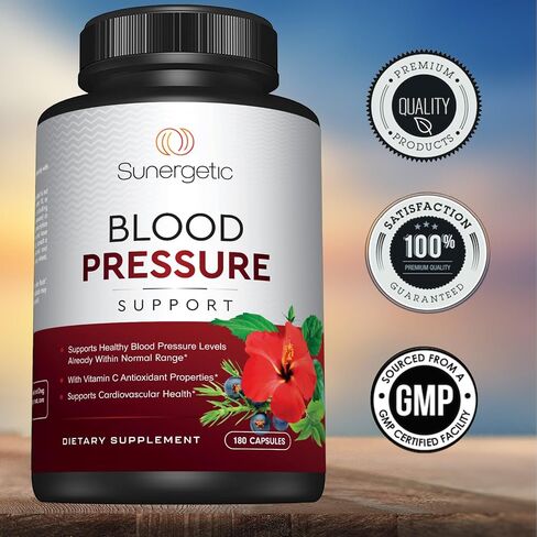 Premium Blood Pressure Support Supplement For Cardiovascular & Heart Health with Garlic, Hawthorn & Hibiscus - 90 Capsules in Saudi Arabia
