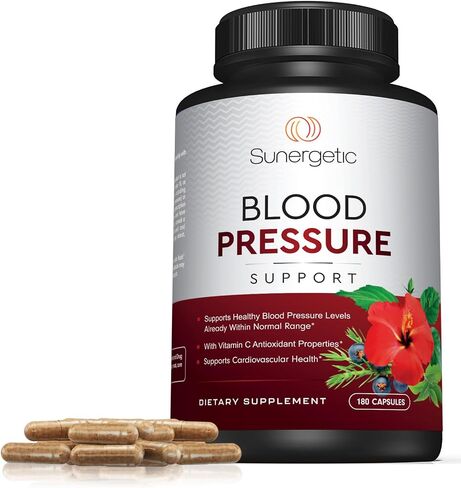 Premium Blood Pressure Support Supplement For Cardiovascular & Heart Health with Garlic, Hawthorn & Hibiscus - 90 Capsules in Saudi Arabia